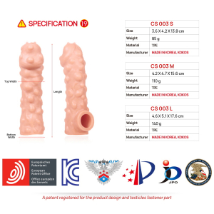 Насадка Cock Sleeve с бугорками телесная TPE KOKOS CS-003-M