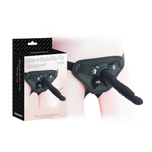 Страпон 6.7 inch Strap-on Ripple Dildo Vibe Black 92007BlackHW