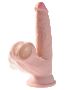 Фаллоимитатор с подвижной мошонкой King Cock Plus 6