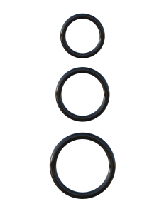 Набор эрекционных колец Fantasy C-Ringz Silicone 3-Ring Stamina Set - Black Pipedream 591223PD