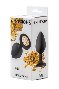 Анальная пробка Emotions Cutie Medium Black golden crystal 4012-07Lola