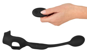 Виброкольцо для мужчин с анальной пробкой и пультом управления 0550728ON