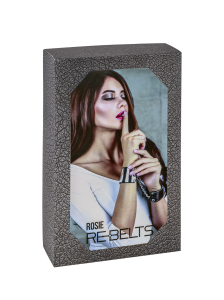 Наручники черные с зеркальным элементом Rosie Black 7733rebelts