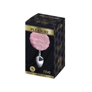 Анальная пробка Metal Anal Fluffly Plug S Pink 70372AL