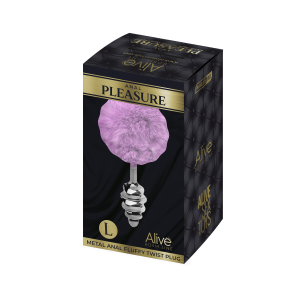 Анальная пробка Metal Anal Fluffly Twist Plug L Purple 70398AL
