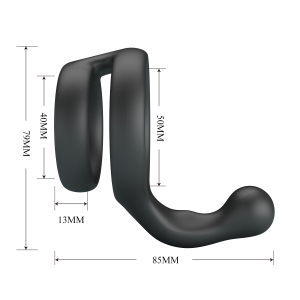 Эрекционное кольцо двойное из силикона растягивающееся черное CRAZY BULL BI-210231