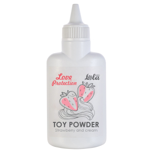 Пудра для игрушек ароматизированная Love Protection Клубника со сливками 30гр 1820-01Lola