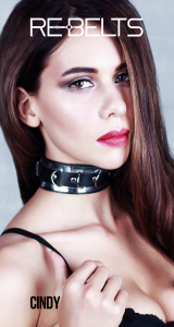 Ошейник черный с зеркальным элементом Cindy Black 7731rebelts