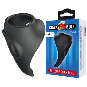 Эрекционное кольцо двойное из силикона растягивающееся CRAZY BULL черное BI-210256