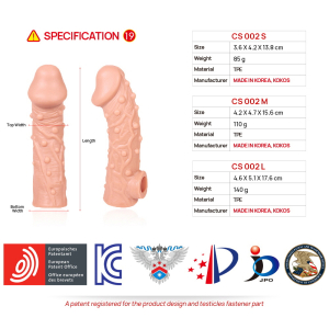 Насадка на фаллос реалистичная с пупырышками телесная KOKOS CS-002-L