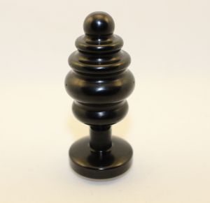 Анальная пробка фигурная 3,5 х 8,2 см металл черная красный страз 47474-2MM