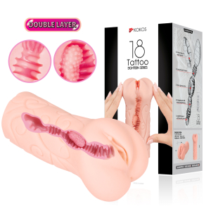 Мастурбатор Tattoo двойной слой телесный KOKOS M03-001-06D