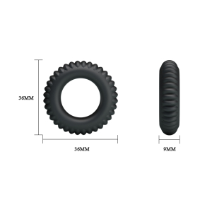 Набор из 3 силиконовых эрекционных колец BAILE Ring черные BI-210179