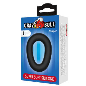 Эрекционное кольцо из силикона растягивающееся черное CRAZY BULL BI-210243