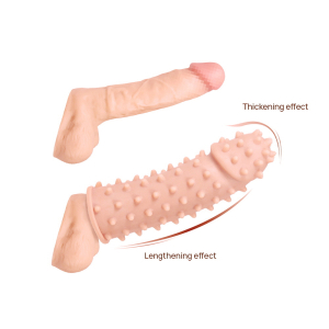 Насадка на пенис Extreme Sleeve с шипами и бугорками телесная KOKOS ES-003-M