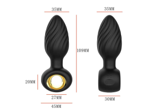 Анальная пробка с вибрацией и вращением (с пультом ДУ) SW1123
