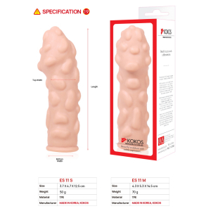 Насадка на пенис с бугорками телесная TPR KOKOS Extreme Sleeves ES-011-M