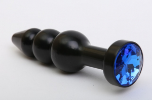 Пробка металл фигурная елочка черная с синим стразом 11,2х2,9см 47432-3MM