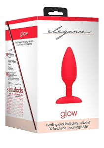 Анальный стимулятор Heating Anal Butt Plug Glow Red SH-ELE015RED