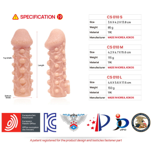 Насадка на пенис с шариками телесная TPE KOKOS CS-010-M