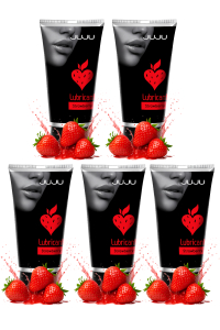 Сет съедобных лубрикантов JUJU Клубничка, 5х50ml 721JU