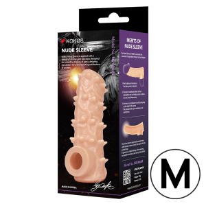 Насадка Nude Sleeve с рельефом телесная TPE KOKOS NS-006-M