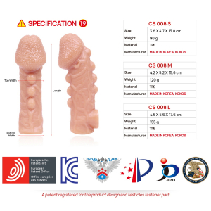 Насадка на пенис Cock Sleeve телесная рельефная KOKOS CS-008-S