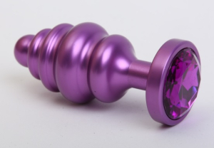 Пробка металл 7,3х2,9см фигурная фиолетовая фиолетовый страз 47429-5MM