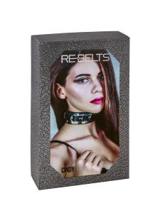Ошейник черный с зеркальным элементом Cindy Black 7731rebelts