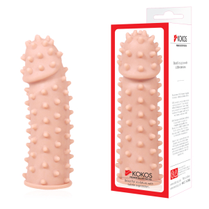 Насадка на пенис Extreme Sleeve с шипами и бугорками телесная KOKOS ES-003-M