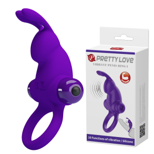 Эрекционное кольцо с вибростимуляцией клитора Pretty love BI-210204-1