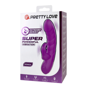 Вибратор Extreme Series с клиторальным стимулятором фиолетовый из силикона PRETTY LOVE BW-500103
