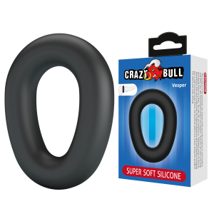 Эрекционное кольцо из силикона растягивающееся черное CRAZY BULL BI-210243