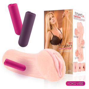 Мастурбатор KOKOS Elegance 001 с вибрацией телесный TPR M01-03-001V