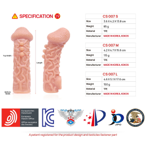 Насадка Cock Sleeve телесная TPE KOKOS CS-007-L