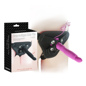 Страпон 6.7 inch Strap-on Ripple Dildo Vibe Rose 92007RoseHW