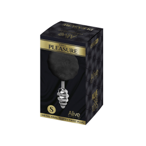 Анальная пробка Metal Anal Fluffly Twist Plug S Black 70391AL