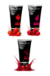 Сет съедобных лубрикантов JUJU: клубника, малина, вишня, 3х50ml 684JU