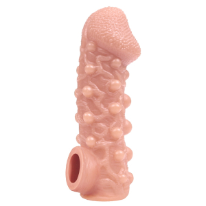 Насадка на пенис с шариками телесная TPE KOKOS CS-010-M