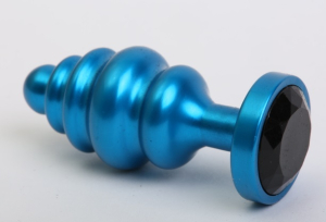 Пробка металл 7,3х2,9см фигурная синяя черный страз 47428-8MM