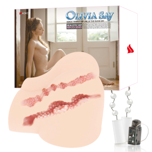 Мастурбатор Olivia Say полуторс телесный TPR с вибрацией KOKOS M03-003-01V