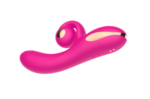 Силиконовый вибратор-кролик с функцией вращения SW3052-hot-pink