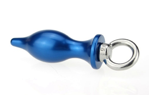 Пробка металл синяя с кольцом 8,7х3,5см 47419-1MM