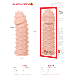 Насадка на пенис Extreme Sleeve с шипами и бугорками телесная KOKOS ES-003-M