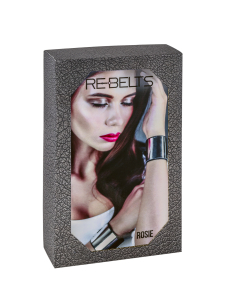 Наручники черные с зеркальным элементом Rosie Black 7733rebelts
