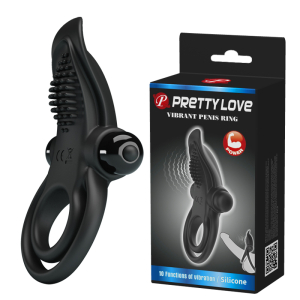 Эрекционное кольцо с вибростимуляцией клитора Pretty love BI-210203